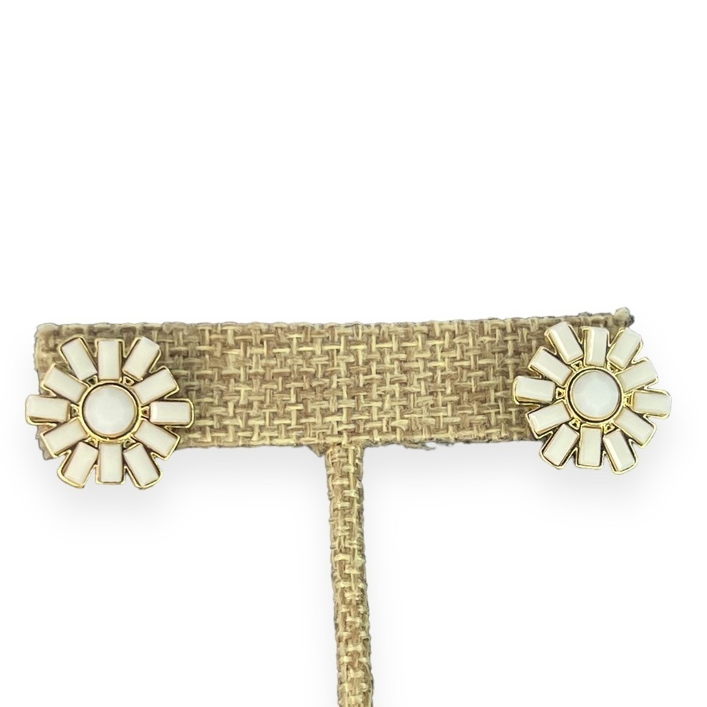 J Crew Cream Gold Earrings